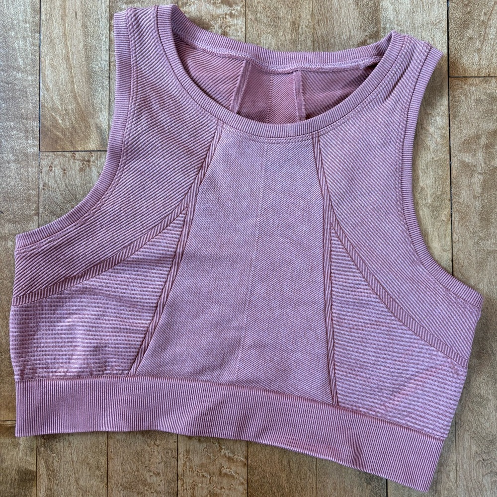 Aerie Pink Ribbed Workout Crop Top